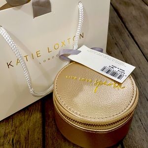Katie Loxton metallic gold circle jewelry box